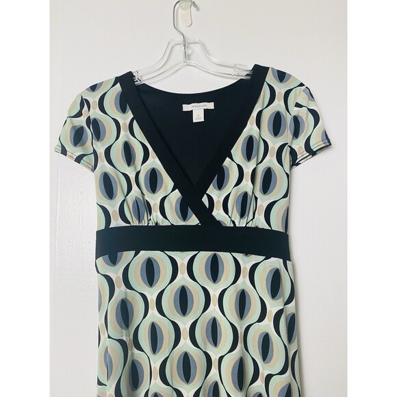 Dressbarn A-Line Dress Women's Size 4 Multicolor Geometric Tie Waist V Neck - Picture 9 of 13